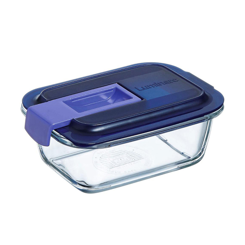 Luminarc Temp Easy Dikdörtgen Mavi Kapak Saklama Kabı 380 ml - 1