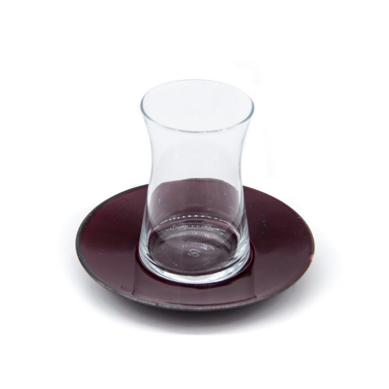 Marianna 12 Parça Heybeli Çay Seti Mürdüm - 1