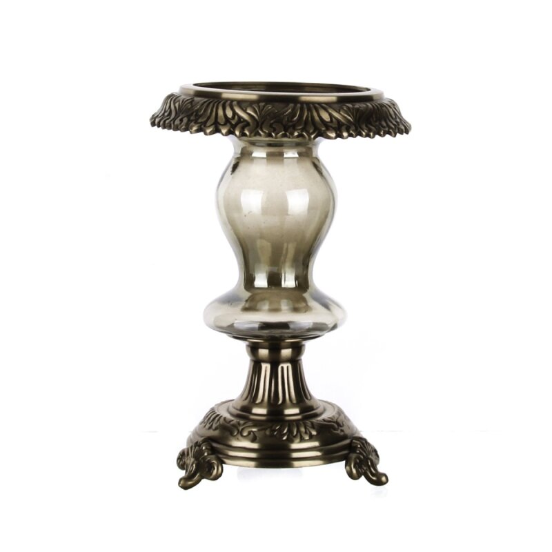 Marianna Antik Smoke Şamdan 24 Cm - 1