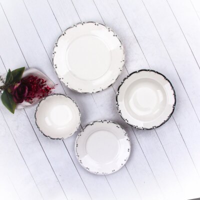 Marianna Dignity 24 Parça Yemek Takımı File Siyah - MARIANNA