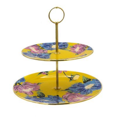 Marianna Flower Sarı Cam Katlı Kurabiyelik - MARIANNA