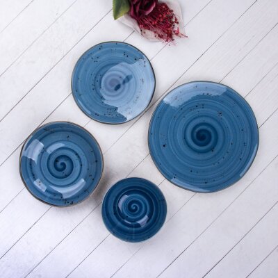 Marianna Organik 24 Parça Set Reactiv Mavi - MARIANNA