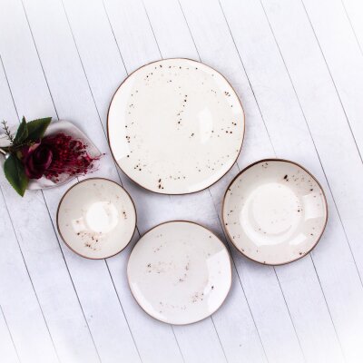 Marianna Organik 24 Parça Yemek Takımı Reactiv Krem - MARIANNA