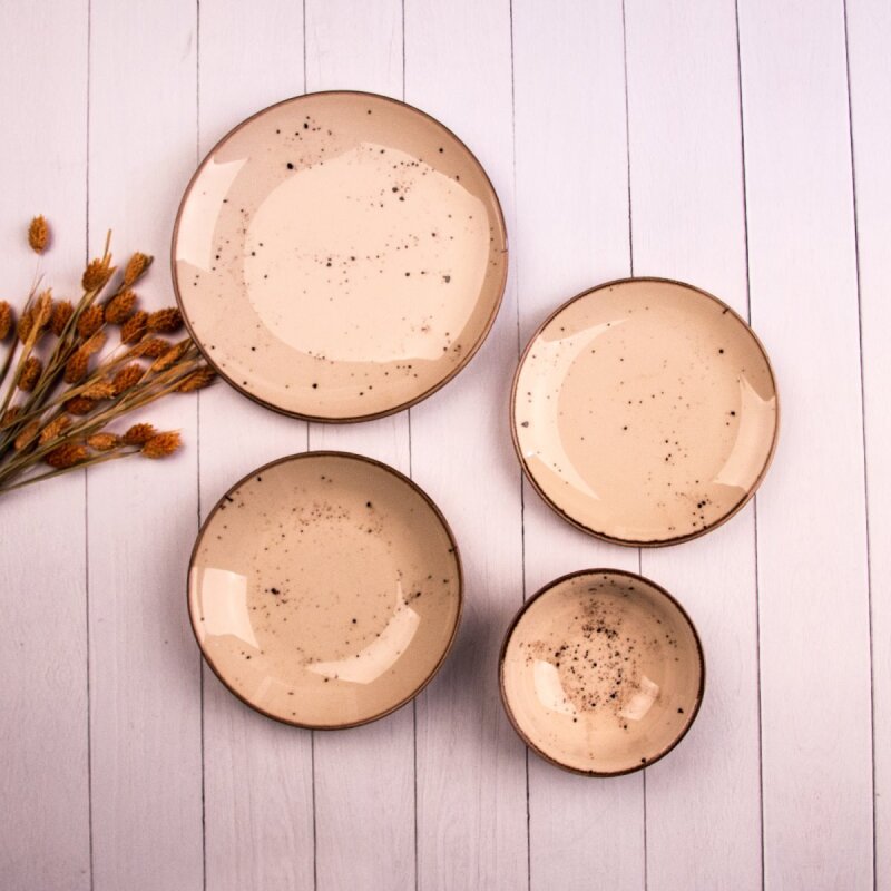 Marianna Rustik 24 Parça Yemek Takımı Cappuccino - 1