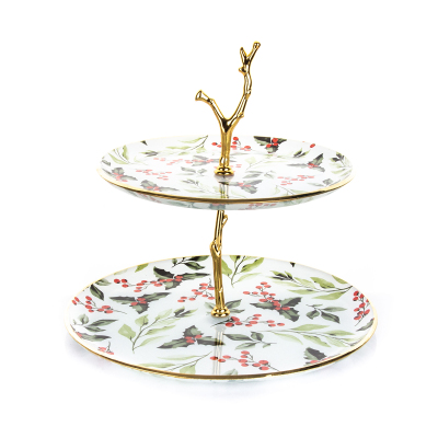 Marianna Yeşil Çiçek Katlı Kurabiyelik - MARIANNA