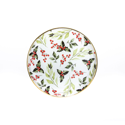 Marianna Yeşil Çiçek Pasta Tabağı 6'lı 21 Cm - MARIANNA