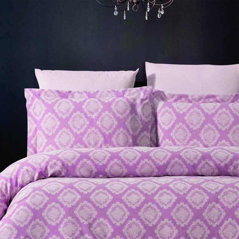 Maxstyle Damask Lyocell Mürdüm Çift Kişilik Nevresim Takımı - 1