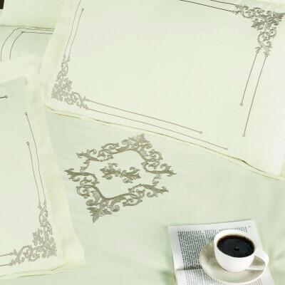 Maxstyle Damask Saten Krem Nakışlı Çift Kişilik Nevresim Takımı - 2