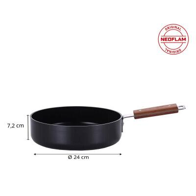 Neoflam Bien Black Indüksiyonlu 24 cm Wok Tava Akasya Ağacı Saplı - 4