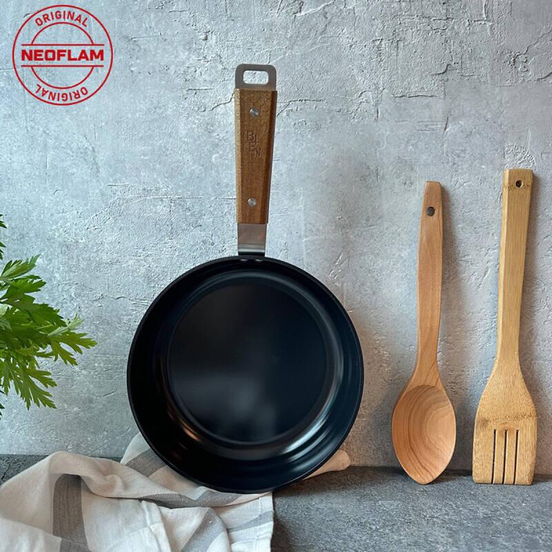 Neoflam Bien Black İndüksiyonlu Wok Tava Akasya Ağacı Saplı 20 cm - 3