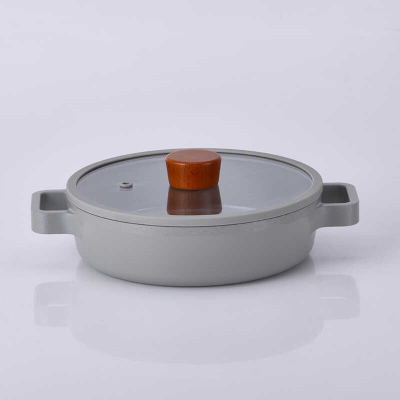 Neoflam Fika Alüminyum Gri Cam Kapaklı Döküm Tencere 26 Cm - 2