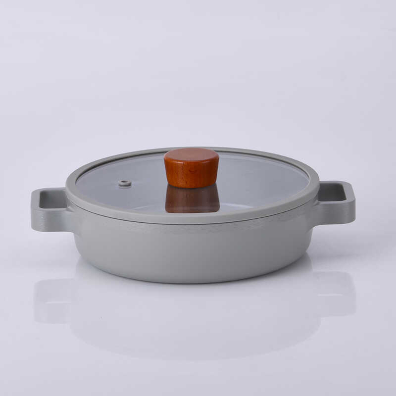 Neoflam Fika Alüminyum Gri Cam Kapaklı Döküm Tencere 26 Cm - 2