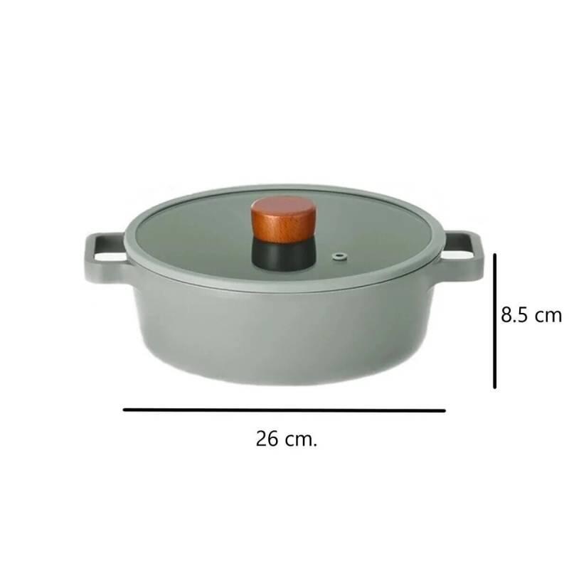 Neoflam Fika Alüminyum Gri Cam Kapaklı Döküm Tencere 26 Cm - 3