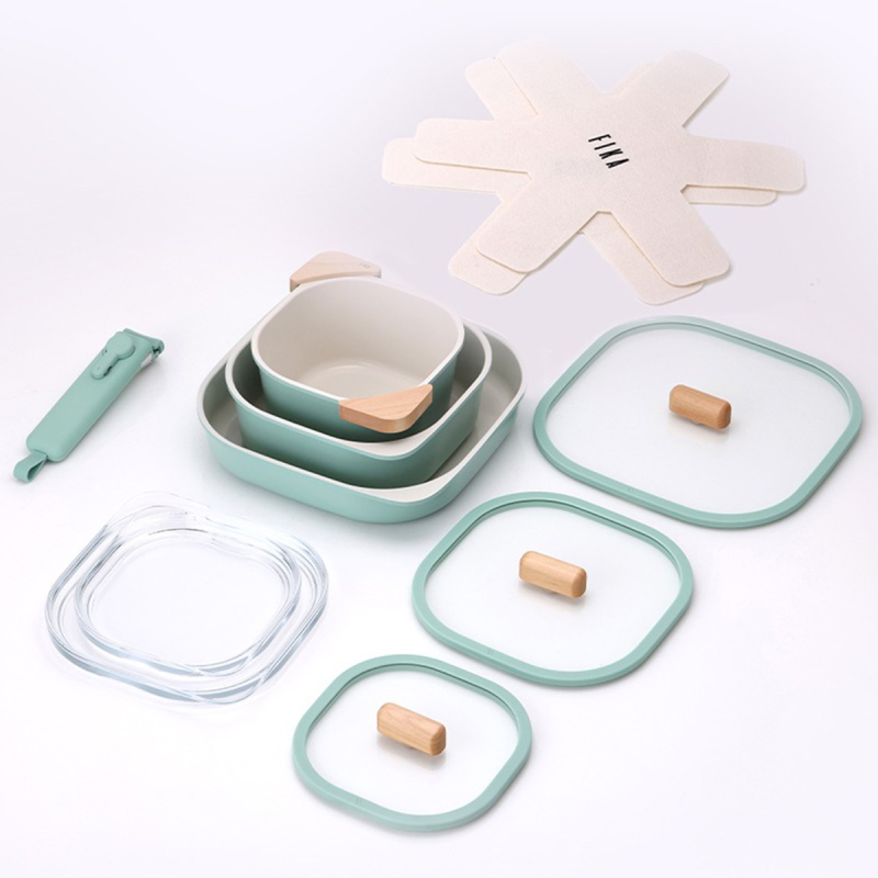 Neoflam Fika Comfort Yeşil Tencere ve Tava Seti | Gallery Crystal