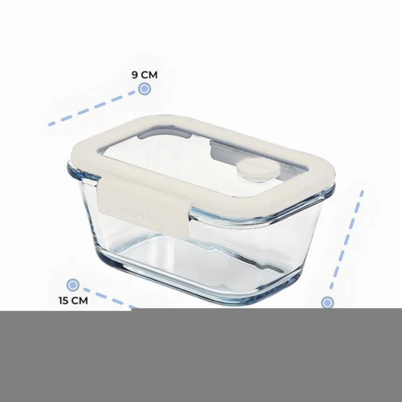 Neoflam Fika Glace Vakumlu Cam Saklama Kabı 460 ML Bej - 1