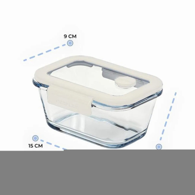 Neoflam Fika Glace Vakumlu Cam Saklama Kabı 460 ML Bej - NEOFLAM