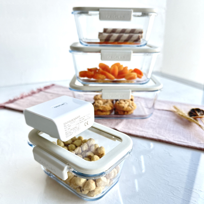 Neoflam Fika Glace Vakumlu Cam Saklama Kabı Bej 5 Parça Set - 4