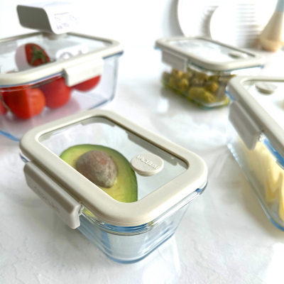 Neoflam Fika Glace Vakumlu Cam Saklama Kabı Bej 5 Parça Set - 7