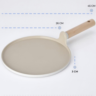 Neoflam Fika Krep Tavası 26 cm Seramik Kaplama Krem Renk Yapışmaz Özellikli - 4