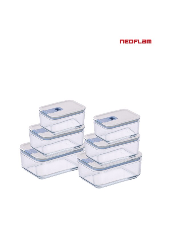 Neoflam Perfect Seal Cam Saklama Kabı Seti 6 Parça - 1