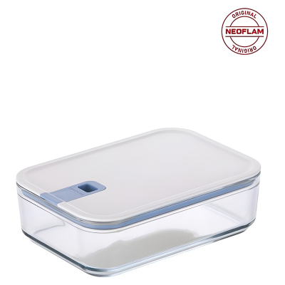 Neoflam Perfect Seal Dikdörtgen Cam Saklama Kabı Bej 2300 ml - NEOFLAM