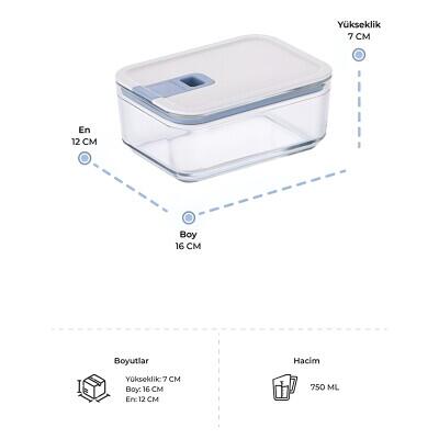 Neoflam Perfect Seal Dikdörtgen Cam Saklama Kabı Bej 750ML - 3