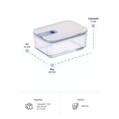 Neoflam Perfect Seal Dikdörtgen Cam Saklama Kabı Seti 4 Parça - 4