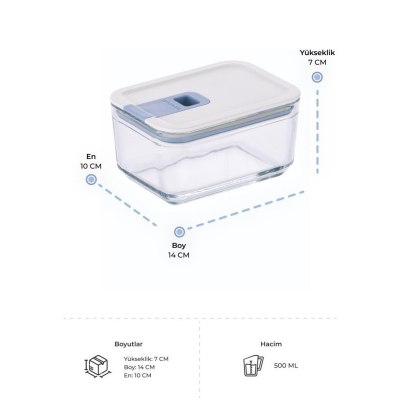 Neoflam Perfect Seal Dikdörtgen Cam Saklama Kabı Seti 4 Parça - 2