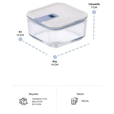 Neoflam Perfect Seal Kare Cam Saklama Kabı Bej 720 ml - 3