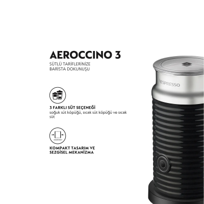 Nespresso Aeroccino 3 Süt Köpürtme Makinesi Siyah - 3