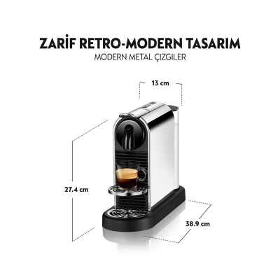 Nespresso Citiz Platinum Stinless Metalik Kahve Maiınesi D140 - 3