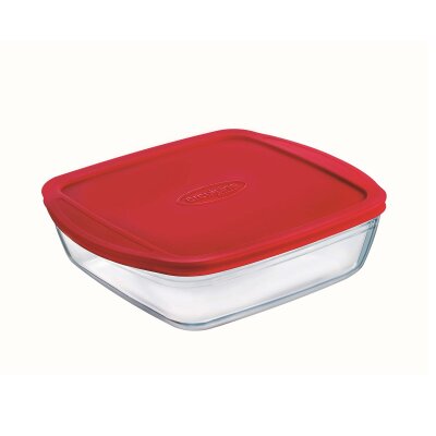 Oks Cam Saklama Kabı 20*17 Cm Red Kapak - OCUISINE