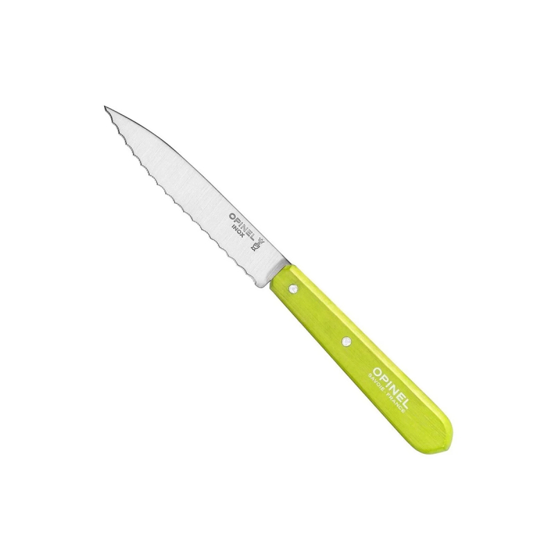 Opinel Essential Tırtıklı Yeşil Soyma Bıçağı 10 cm No:113 - 1