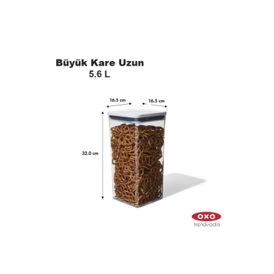 Oxo Pop Container Kapaklı Derin Saklama Kabı 5,6 Litre Beyaz - 2