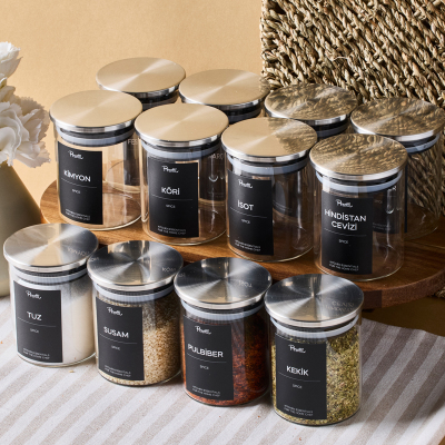 Perotti Aurelia 12 Parça Metak Kapak Cam Baharatlık 225 ml - PEROTTI