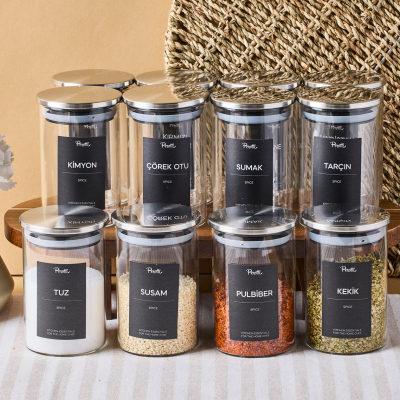 Perotti Aurelia 12 Parça Metak Kapak Cam Baharatlık 275 ml - 2