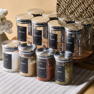 Perotti Aurelia 12 Parça Metak Kapak Cam Baharatlık 275 ml - PEROTTI