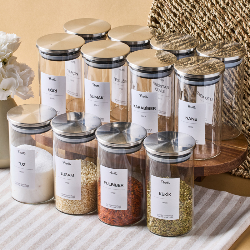 Perotti Aurelia 12 Parça Metak Kapak Cam Baharatlık 325 ml - 1