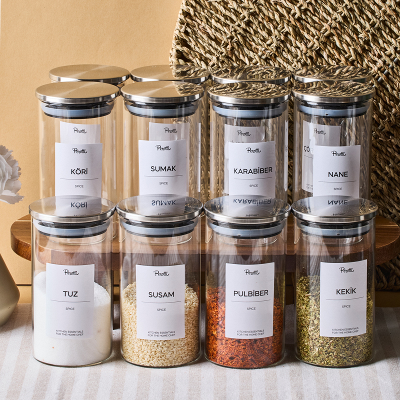 Perotti Aurelia 12 Parça Metak Kapak Cam Baharatlık 325 ml - 2