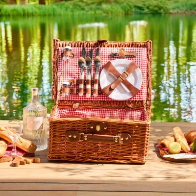 Perotti Cestino Italy 4 Kişilik Kırmızı Astarlı Piknik Sepeti - PEROTTI