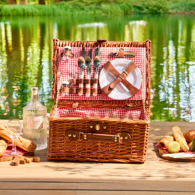 Perotti Cestino Italy 4 Kişilik Kırmızı Astarlı Piknik Sepeti - 1
