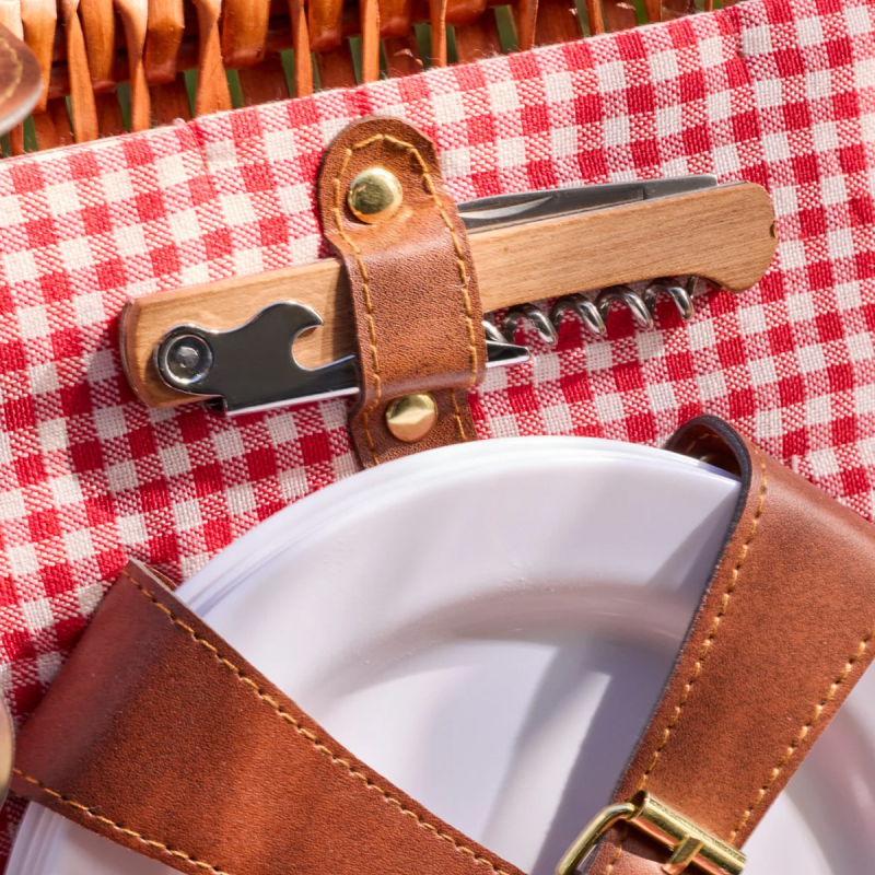 Perotti Cestino Italy 4 Kişilik Kırmızı Astarlı Piknik Sepeti - 4