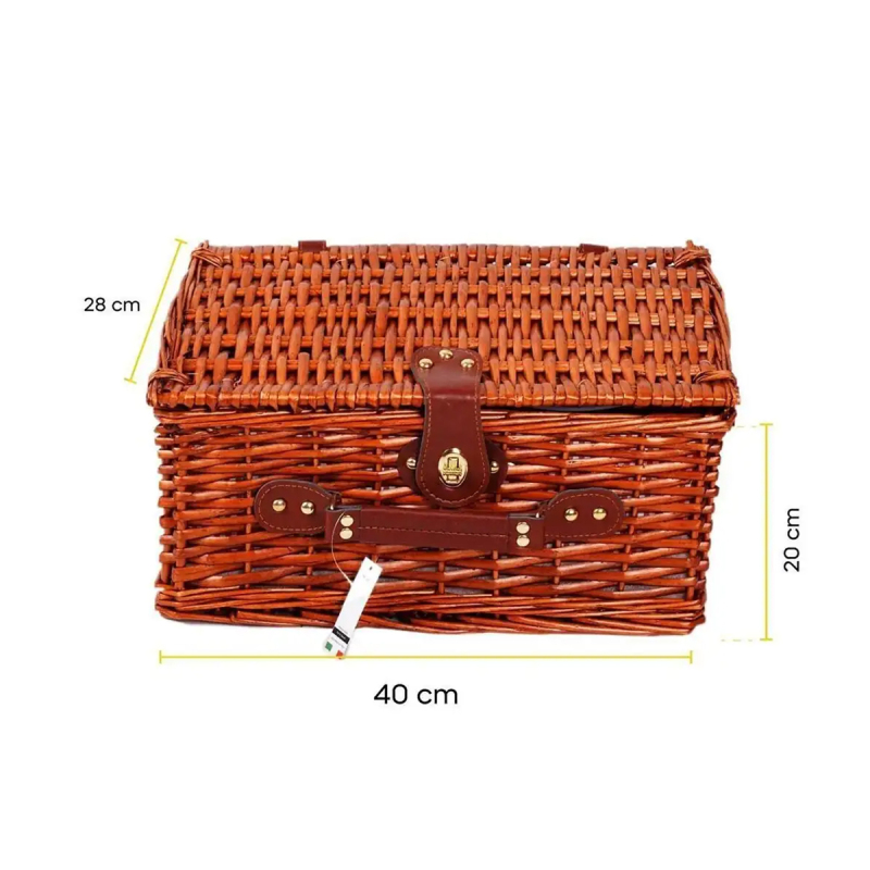 Perotti Cestino Italy 4 Kişilik Kırmızı Astarlı Piknik Sepeti - 5