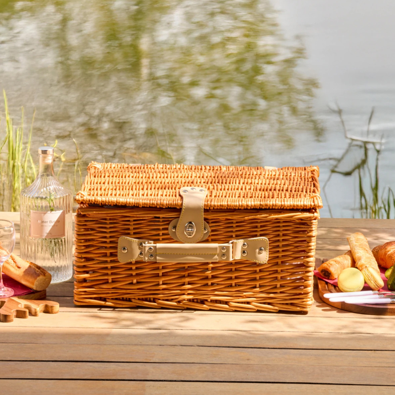 Perotti Cestino Italy Siyah Ekose Astarlı 4 Kişilik Piknik Sepeti - 3