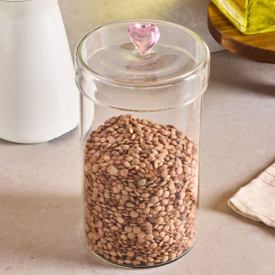 Perotti Hearts Borosilikat Cam Kavanoz 1150 ml 10x18 cm - 3