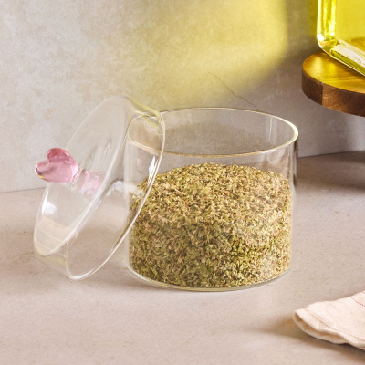 Perotti Hearts Borosilikat Cam Kavanoz 450 ml 10x8 cm - 3