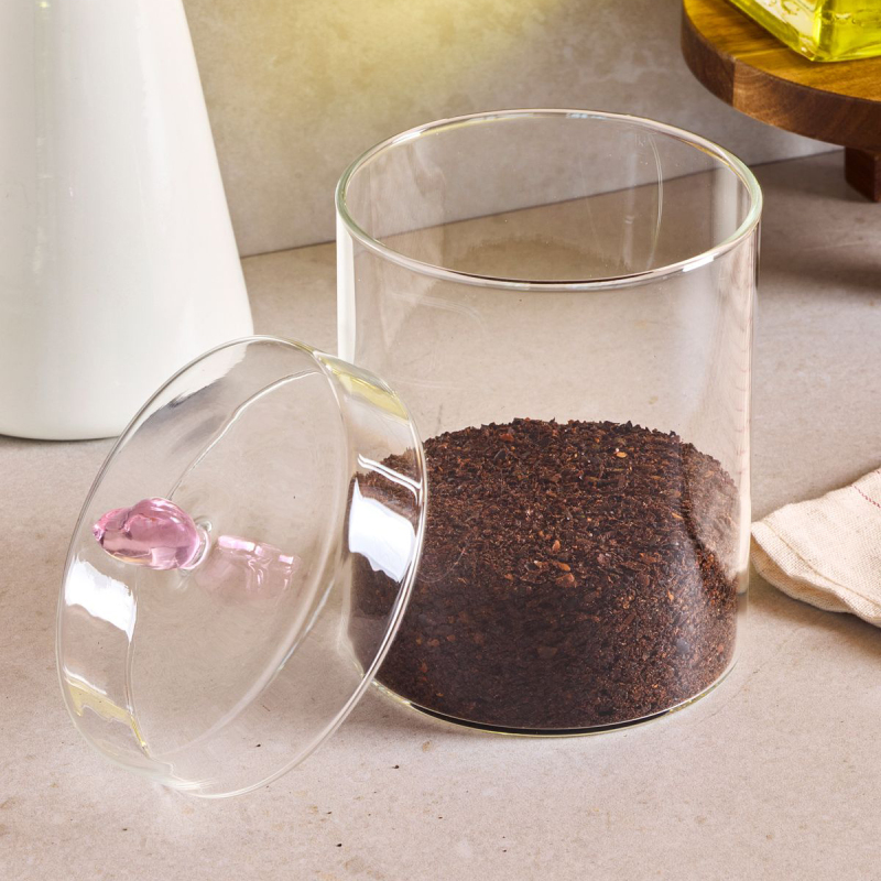 Perotti Hearts Borosilikat Cam Kavanoz 750 ml 10x12 cm - 3