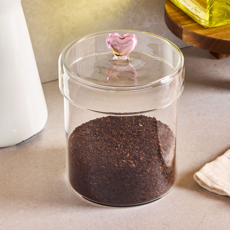 Perotti Hearts Borosilikat Cam Kavanoz 750 ml 10x12 cm - 4