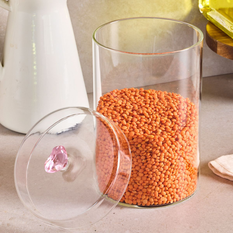 Perotti Hearts Borosilikat Cam Kavanoz 950 ml 10x15 cm - 3