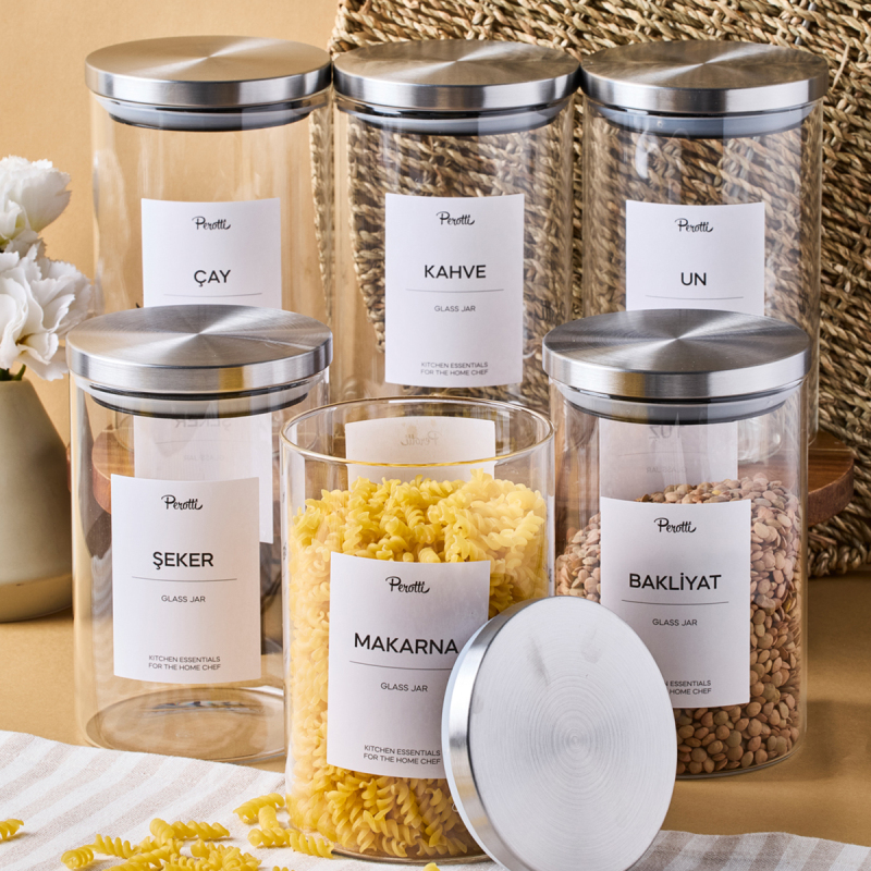 Perotti Layton 6 Parça Cam Kavanoz Seti 1000 ml - 1